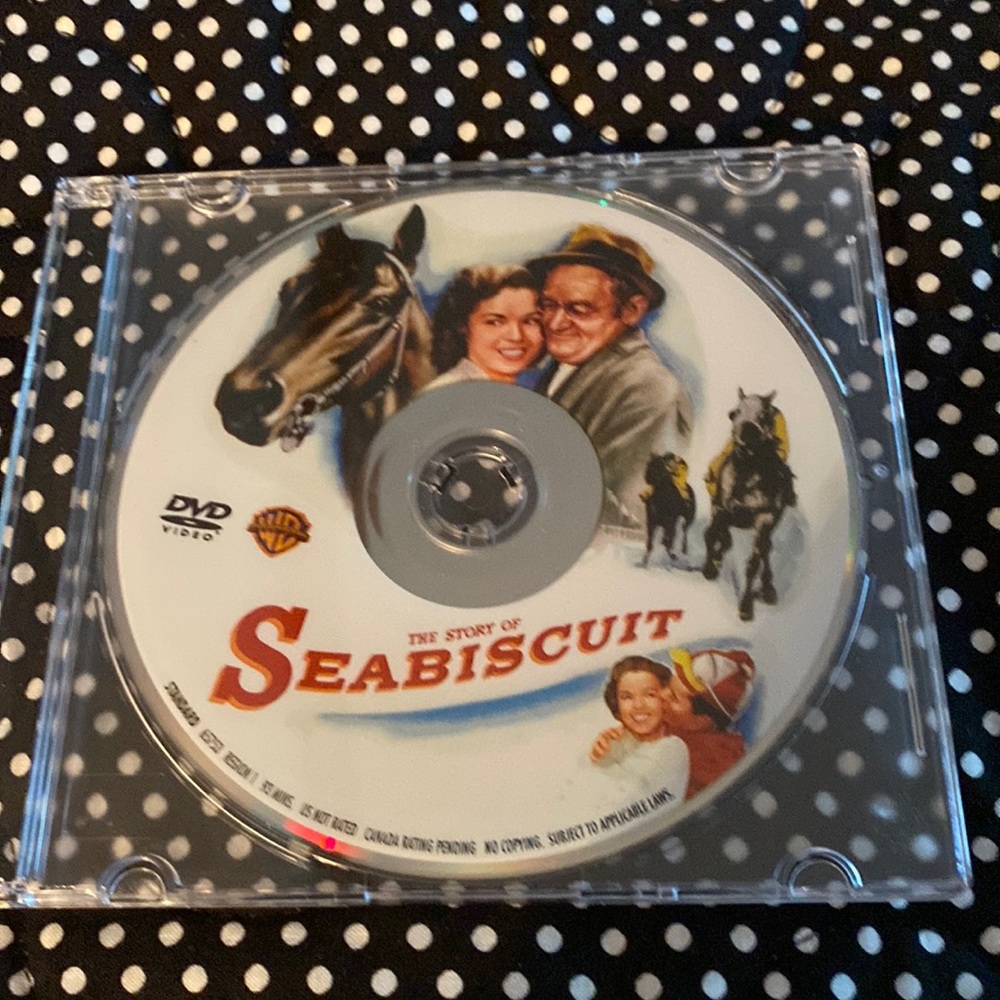 Gently used DVD, Seabiscuit, no original case Shirley Temple